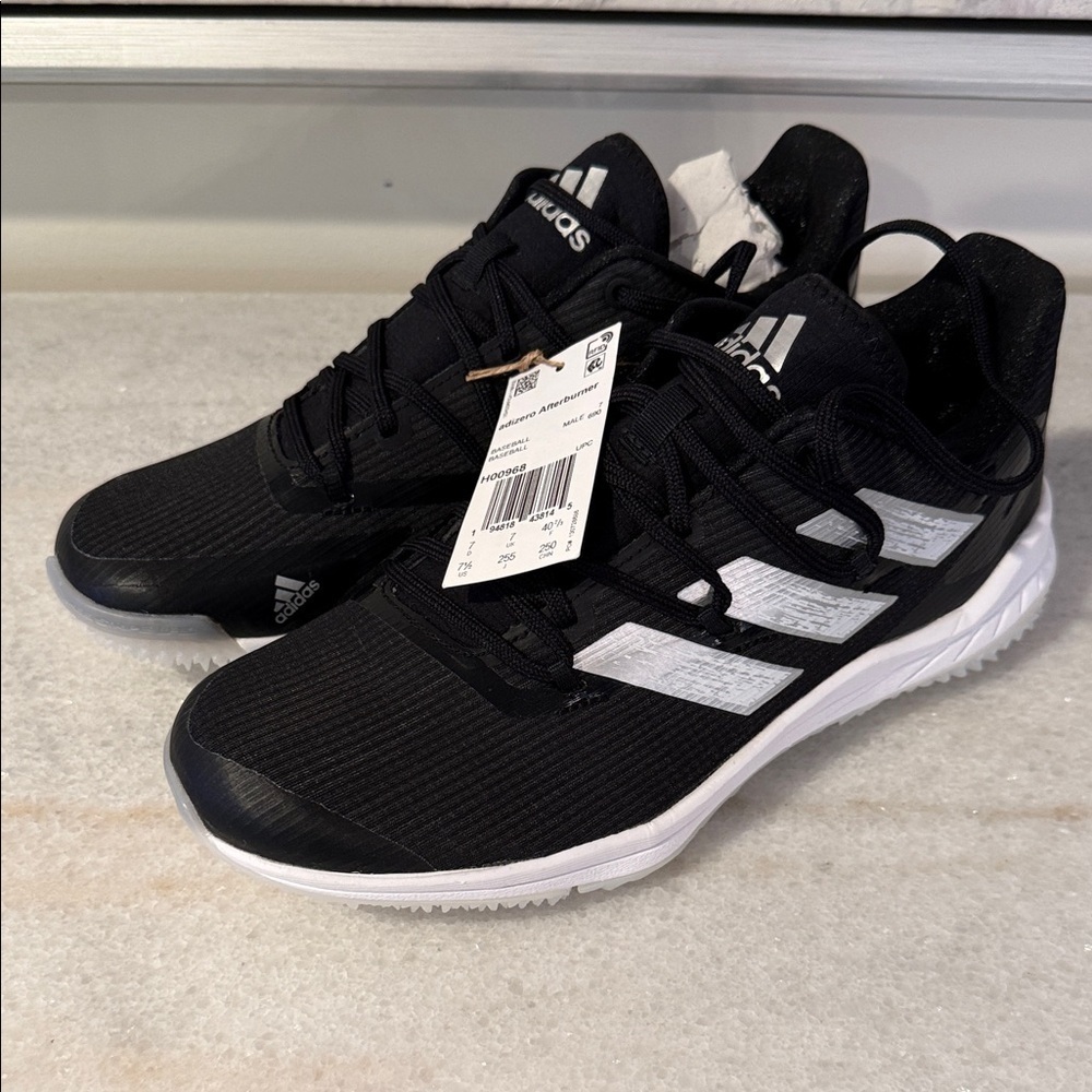 Adidas Men's Black/White Athletic Baseball Shoes ADIZERO AFTERBURNER
